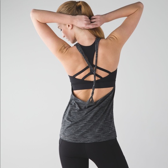 lululemon athletica Tops - Lululemon Twist and Toil Tank Heathered Black / Black size 8